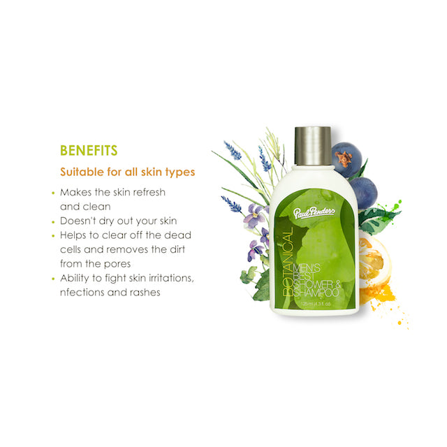 Paul Penders Botanical Men's Best Natural Shower & Shampoo 2 IN 1 | 125ml