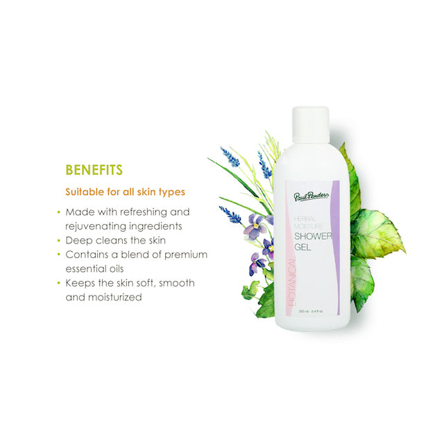 Paul Penders Herbal Moisture Natural Shower Gel | Vegan Shower Gel For Soft & Nourished Skin 250ml