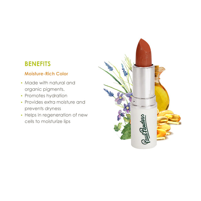 Paul Penders Hand Made Natural Cream Lipstick For A Natural Look | Moisture Rich Colour - Tearose 4g