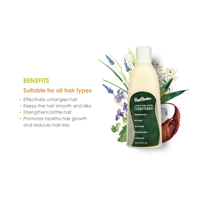 Paul Penders Love in the Layers Natural Conditioner For Soft, Shiny & Fuller Hair | Damaged Hair Repair & Treatment 300ml