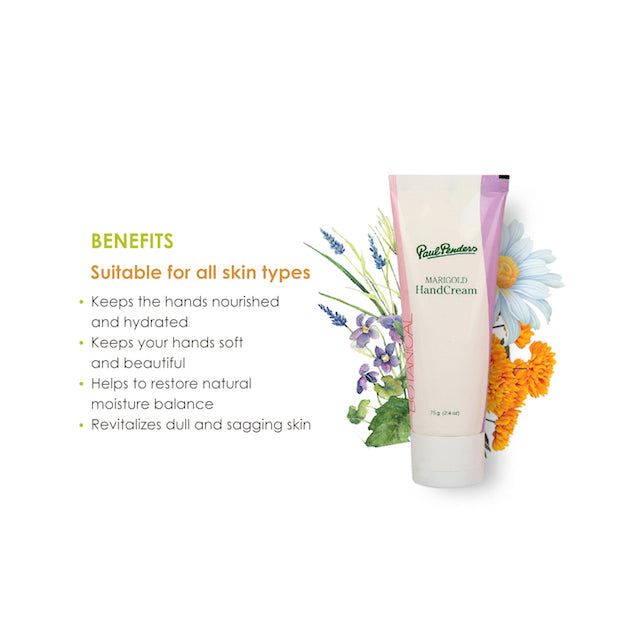 Paul Penders Marigold Moisturizing Handcream With Non-Greasy, Non-Sticky Formula for Soft Hands 75g