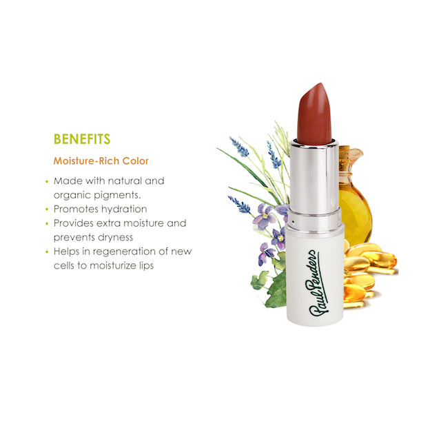 Paul Penders Hand Made Natural Cream Lipstick For A Natural Look | Moisture Rich Colour - Rosewood 4g