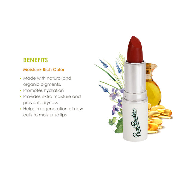 Paul Penders Hand Made Natural Cream Lipstick For A Natural Look | Moisture Rich Colour - Raspberry 4g
