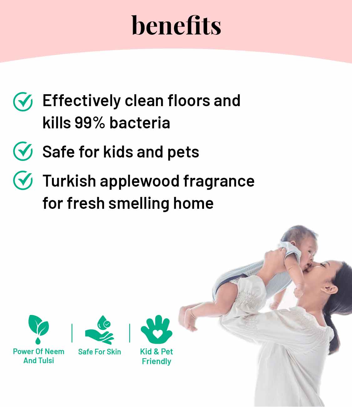 Born Good Plant-based Disinfectant Floor Cleaner - 1 L Bottle