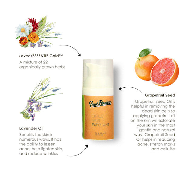 Paul Penders Citrus Fruit Exfoliant | AHA Face Scrub For Unclogging Pores To Reveal Smooth & Healthy Skin | Whitening Effect 30ml