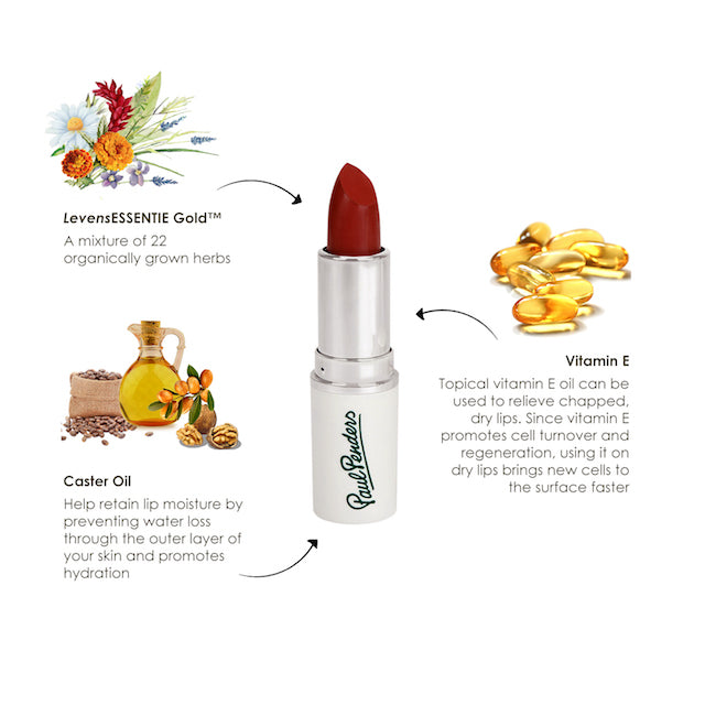 Paul Penders Hand Made Natural Cream Lipstick For A Natural Look | Moisture Rich Colour - Raspberry 4g