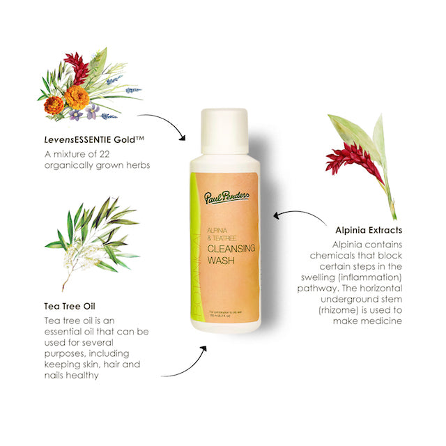 Paul Penders Alpinia & Teatree Cleansing Face Wash For Treating Acne & Blemishes | Effective Face Cleanser 150ml