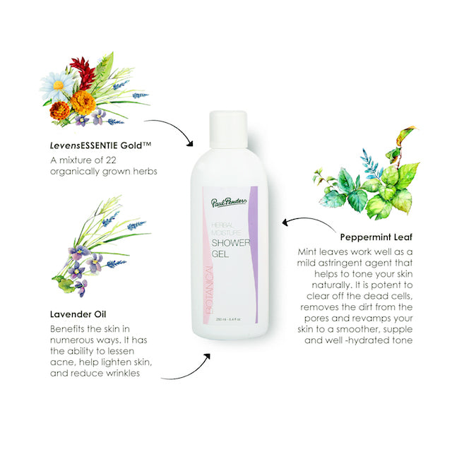 Paul Penders Herbal Moisture Natural Shower Gel | Vegan Shower Gel For Soft & Nourished Skin 250ml