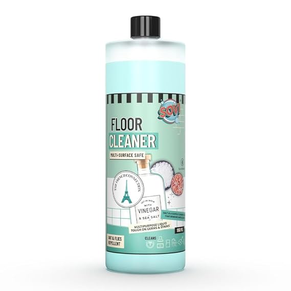 SOVI Floor Cleaner, Vinegar Powered, Stain Remover, Multi-surface Safe, Ants & Flies Repellent, Child Safe, Pet Safe, The French Connection