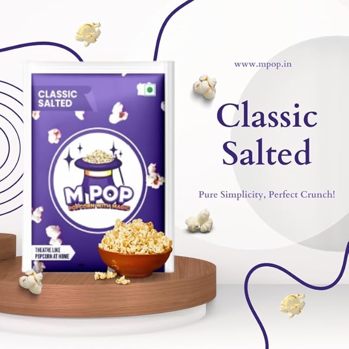 M POP Classic Salted Instant Popcorn with Magic | Theatre Like Popcorn at Home (70g, Pack of 5)