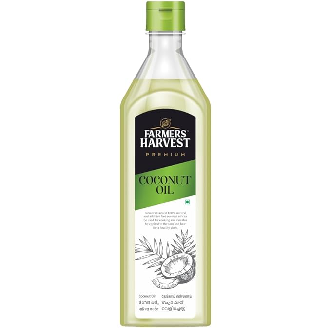 Farmers Harvest Cold Pressed Coconut Oil Edible, Ideal for Cooking, Skin & Hair Care, Healthy & Flavorful Nariyal Tel