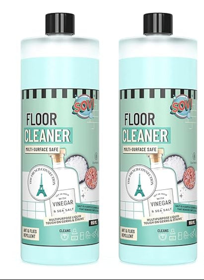 SOVI Floor Cleaner, Vinegar Powered, Stain Remover, Multi-surface Safe, Ants & Flies Repellent, Child Safe, Pet Safe, The French Connection