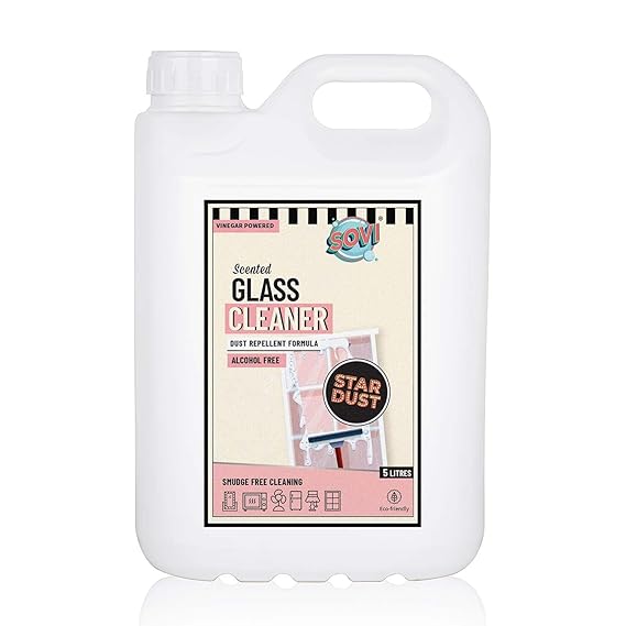 SOVI Scented & Vinegar Powered Glass Cleaner with Dust Repellent Formula, Alcohol Free