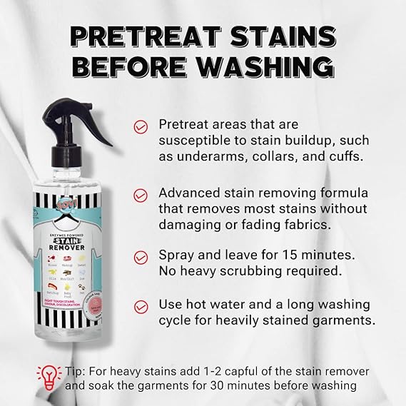 SOVI Stain Remover, Bio Enzymes-Based Stain Removing Agents for Clothes, Fabric & Laundry Use, Pet & Child Safe, Preserves Fabric Colour, Pack of 1 (500 ml)