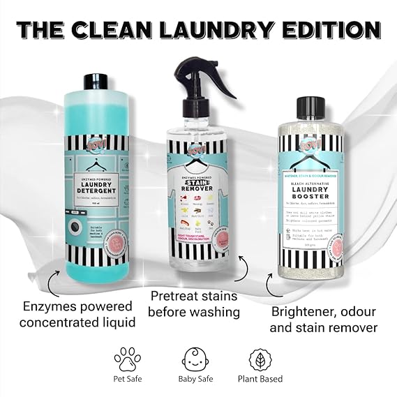 SOVI Stain Remover, Bio Enzymes-Based Stain Removing Agents for Clothes, Fabric & Laundry Use, Pet & Child Safe, Preserves Fabric Colour, Pack of 1 (500 ml)