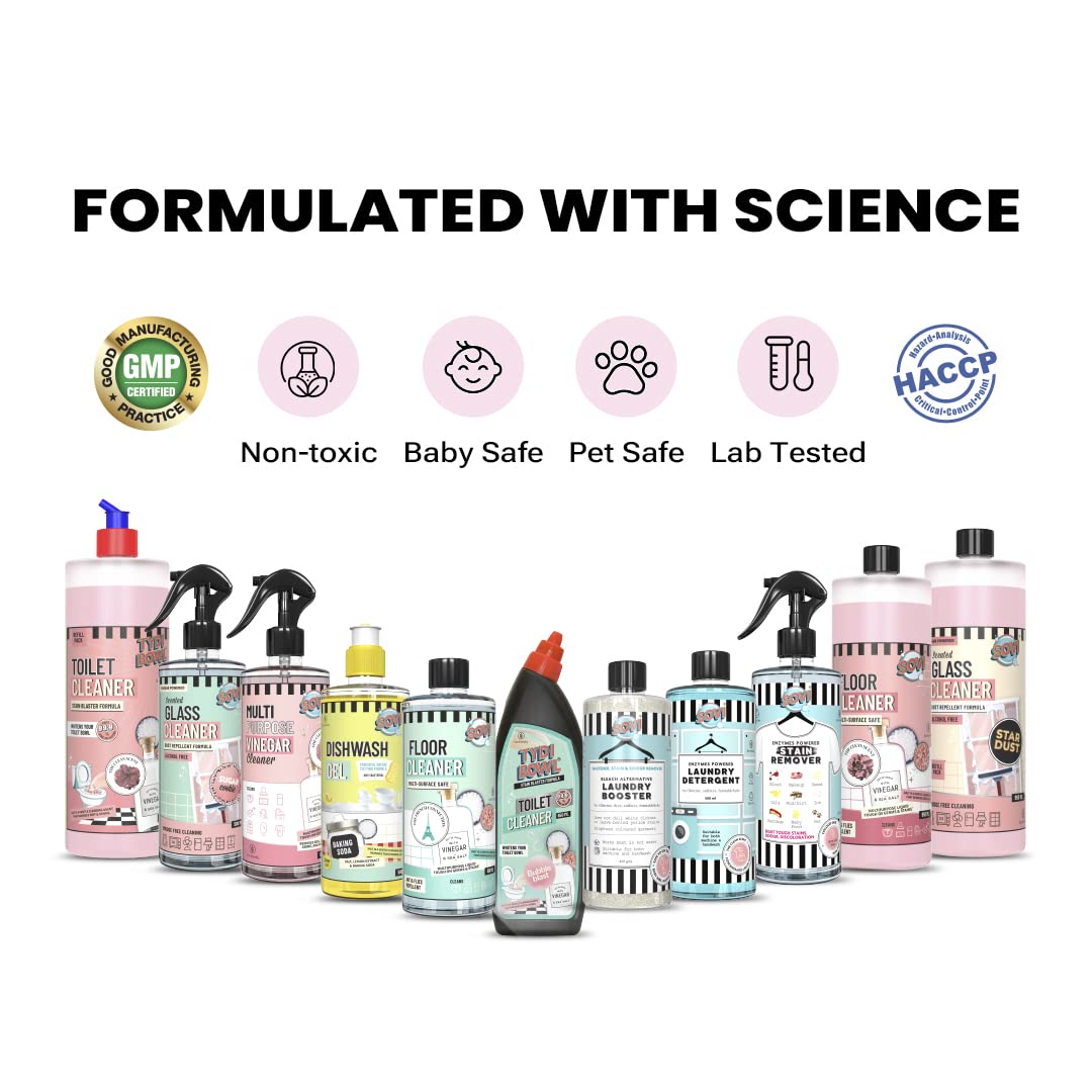 SOVI Dishwash Liquid, Removes Tough Grease & Odour, No Harmful Residue, Antibacterial, Child Safe, Pet Safe, with Baking Soda, Salt & Lemon Extract, Lemon Juicy