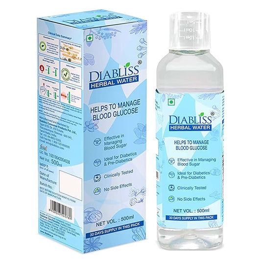 Diabliss Herbal Water to Manage Blood Glucose for Diabetics & Prediabetics! Clinically Tested No Side Effects Lowers HbA1c, Lipids, Fasting & Post Meal Blood Sugar Levels - Diabetes