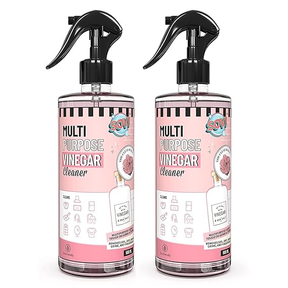 SOVI Eco-friendly Vinegar Multi-Purpose Cleaner, Hard Water Stain Remover & Degreaser, Tough Limescale Remover, Pet Odour Remover, The Clean Scent