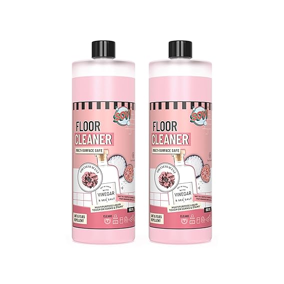 SOVI Floor Cleaner, Vinegar Powered, Stain Remover, Multi-surface Safe, Ants & Flies Repellent, Child Safe, Pet Safe, The French Connection
