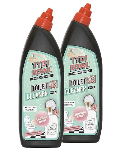 TYDI BOWL Toilet Cleaner, Hard Water Stain Remover, Vinegar Powered, Non-Toxic, Child Safe & Pet Safe, BubbleBlast