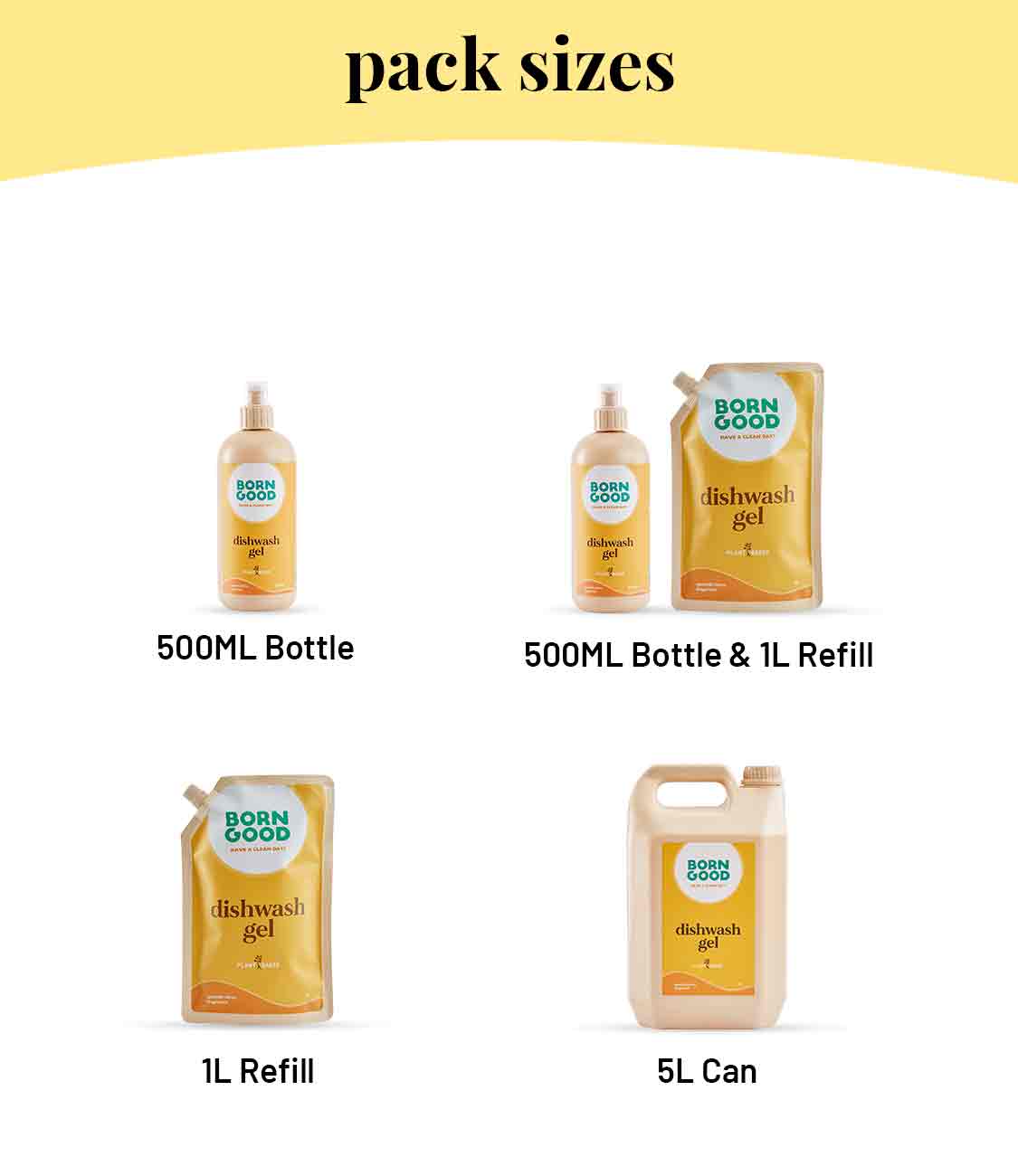 Born Good Plant-based Dishwash Gel - 1 L Refill