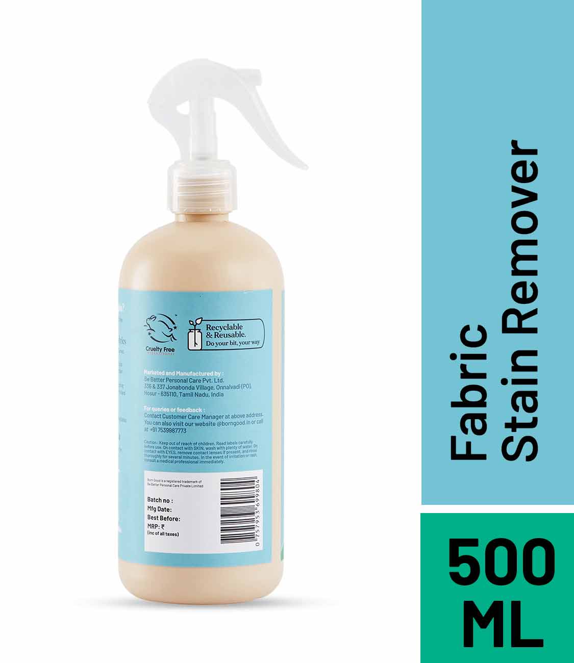 Born Good Plant-based Fabric Stain Remover - 500 ml Bottle