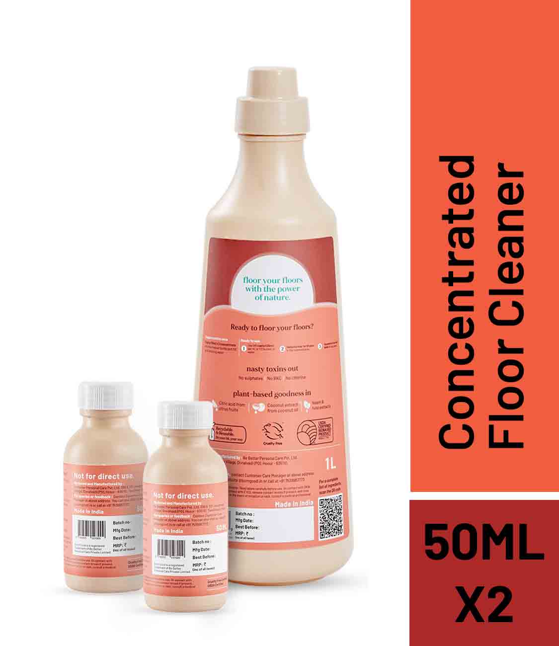 Born Good Plant-based Concentrated Floor Cleaner Kit (Makes 1 L)