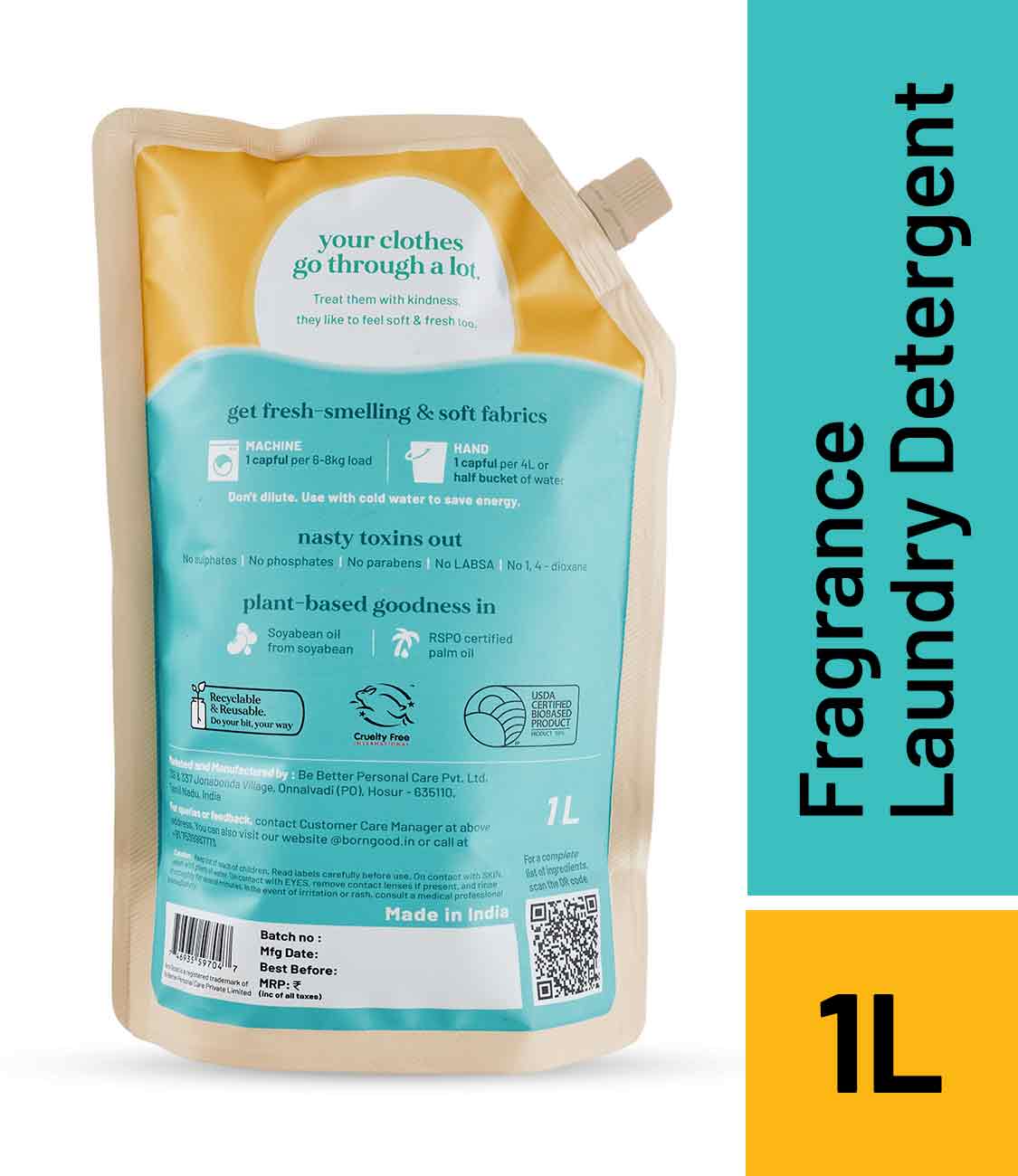 Born Good Plant-based Fabric Conditioner - 1 L Refill