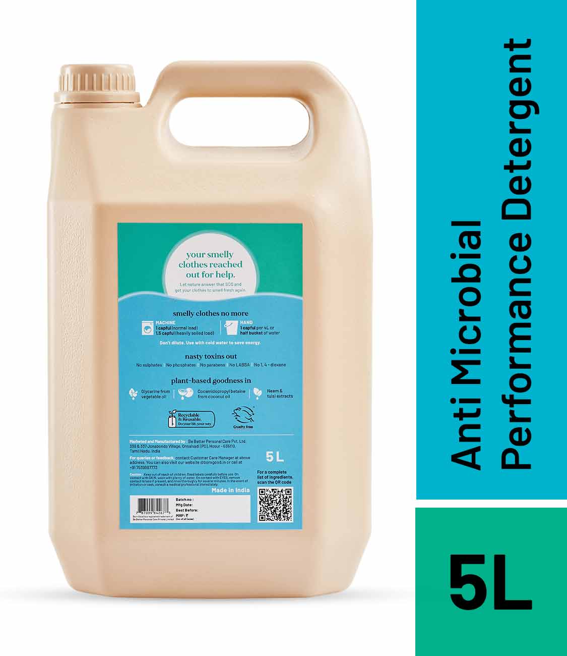 Born Good Plant-based Anti Microbial Laundry Detergent - 5 L Can