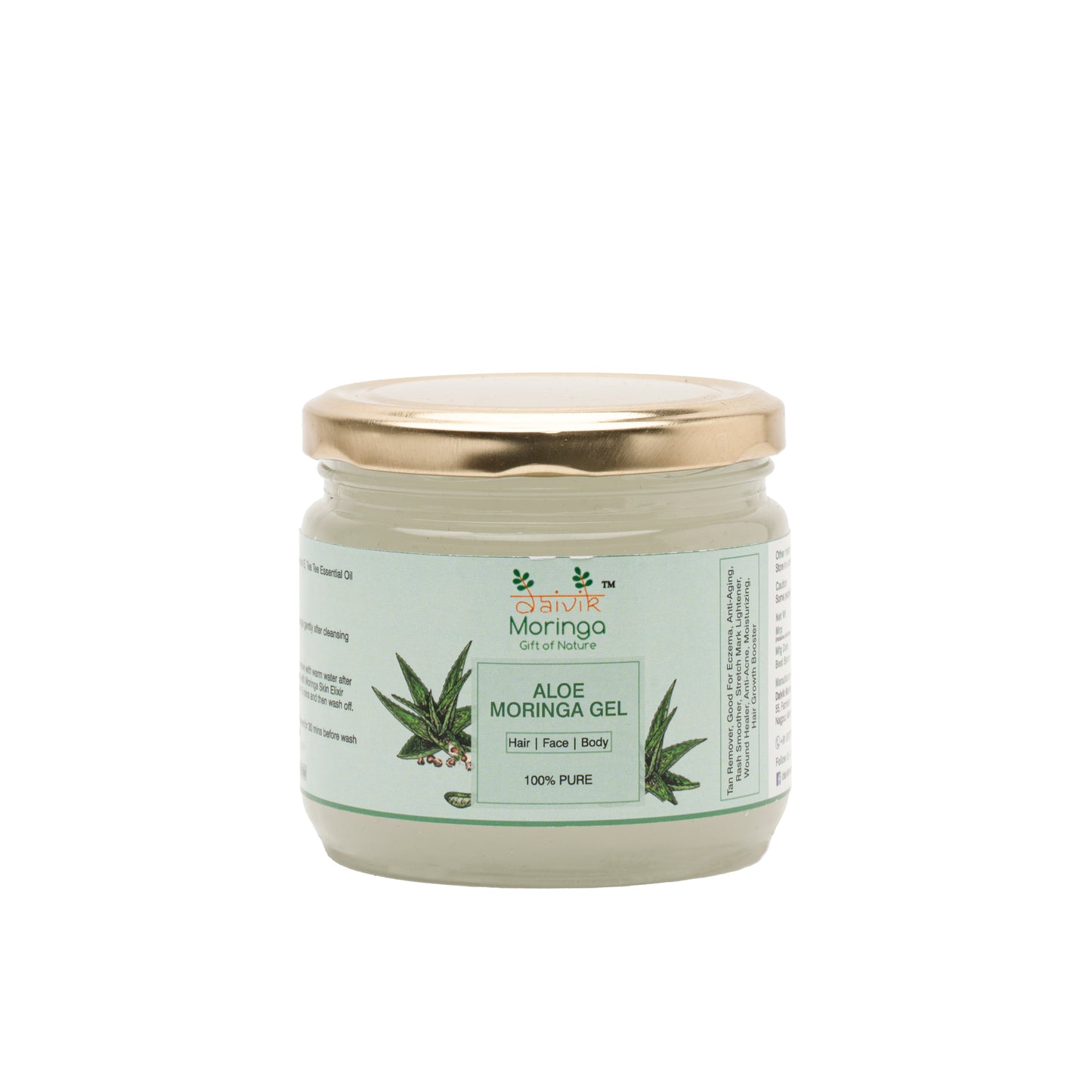 Daivik Moringa Aloe Moringa Gel | 100% Natural | Anti Aging, Anti Acne, Hair Growth, Moisturizer | 300 g