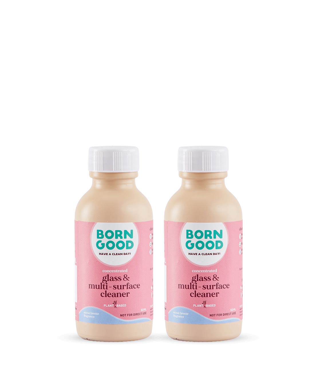Born Good Plant-based Glass & Multi-Surface Cleaner Concentrate 50ml x 2 (Makes 1 L)