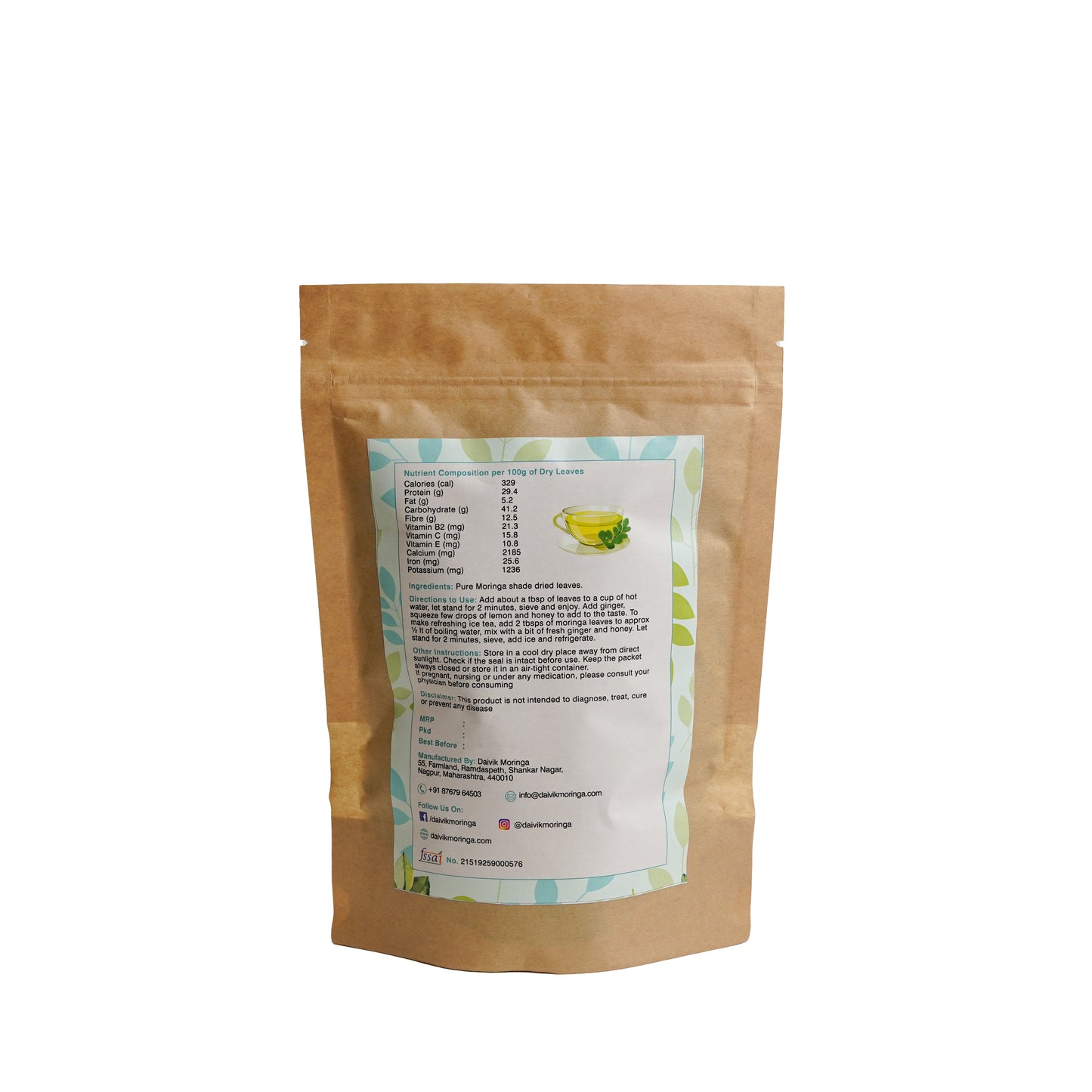 Daivik Moringa Miracle Moringa Infusion | 100% Natural | Immunity Booster, Anti Aging, Anti Oxidant | 50 gms