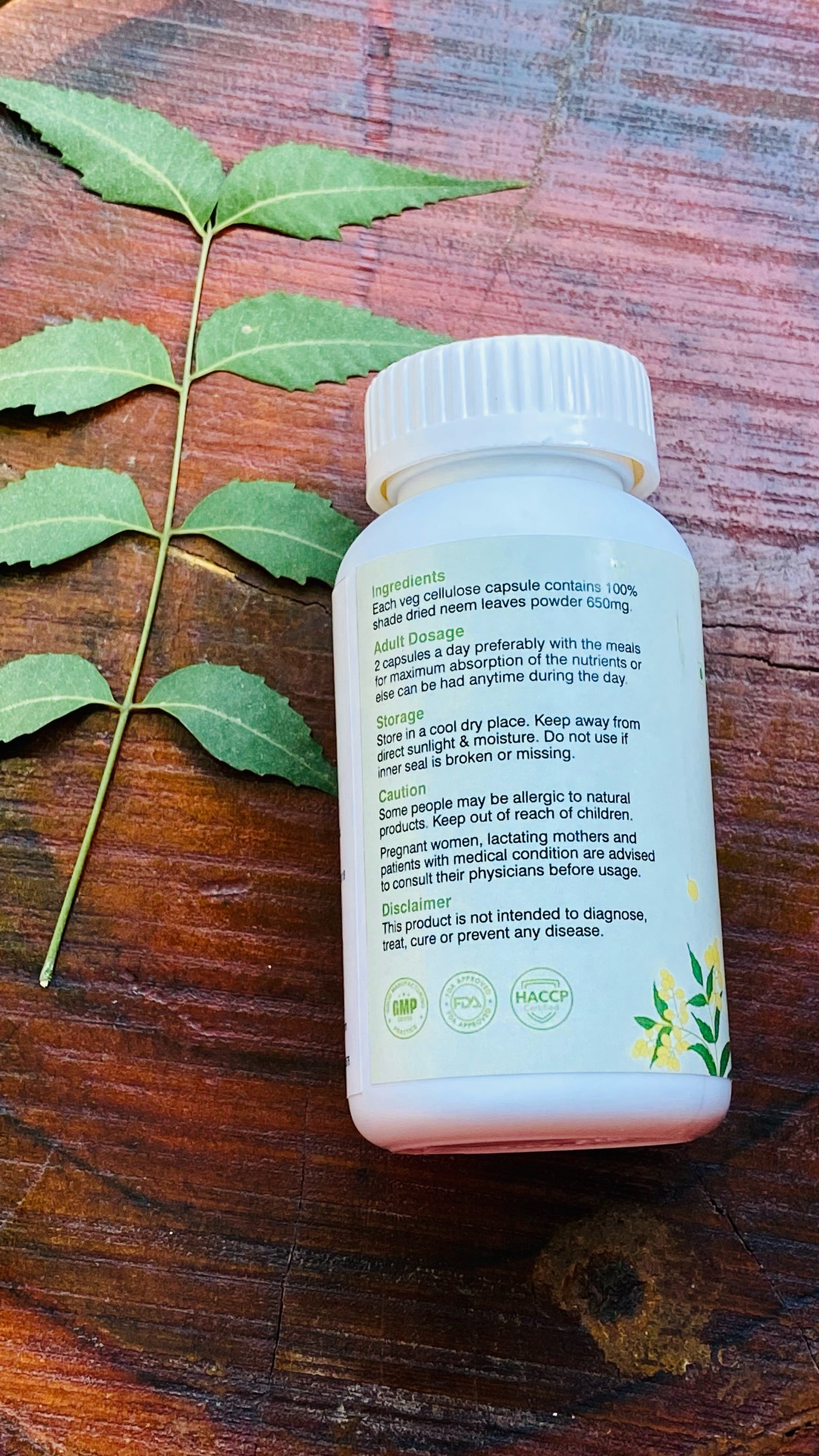 Daivik Moringa Neem Veg Capsules | 100% Natural | Detox, Skin Care, Anti Inflammatory | 100 Caps Each