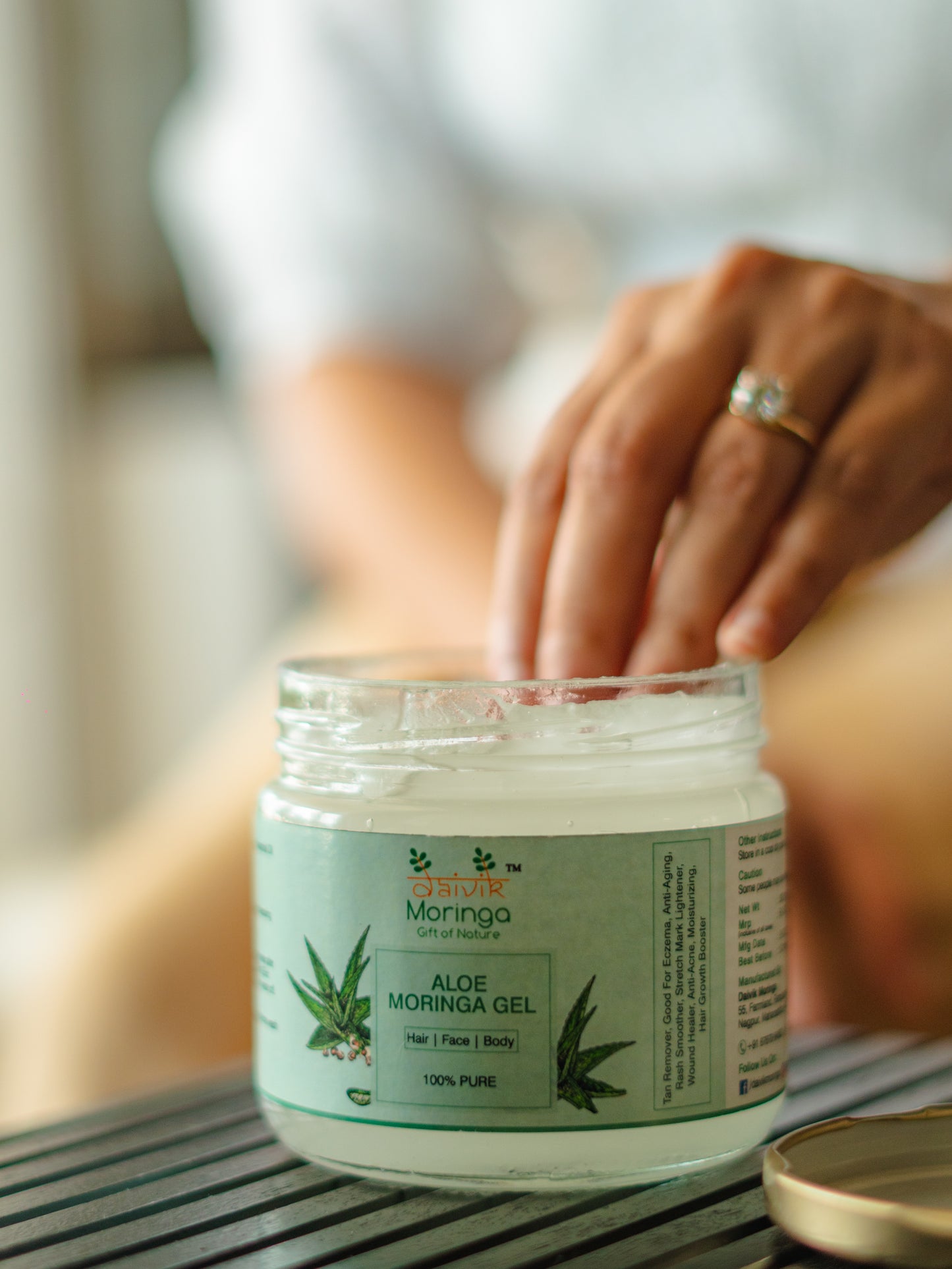 Daivik Moringa Aloe Moringa Gel | 100% Natural | Anti Aging, Anti Acne, Hair Growth, Moisturizer | 300 g