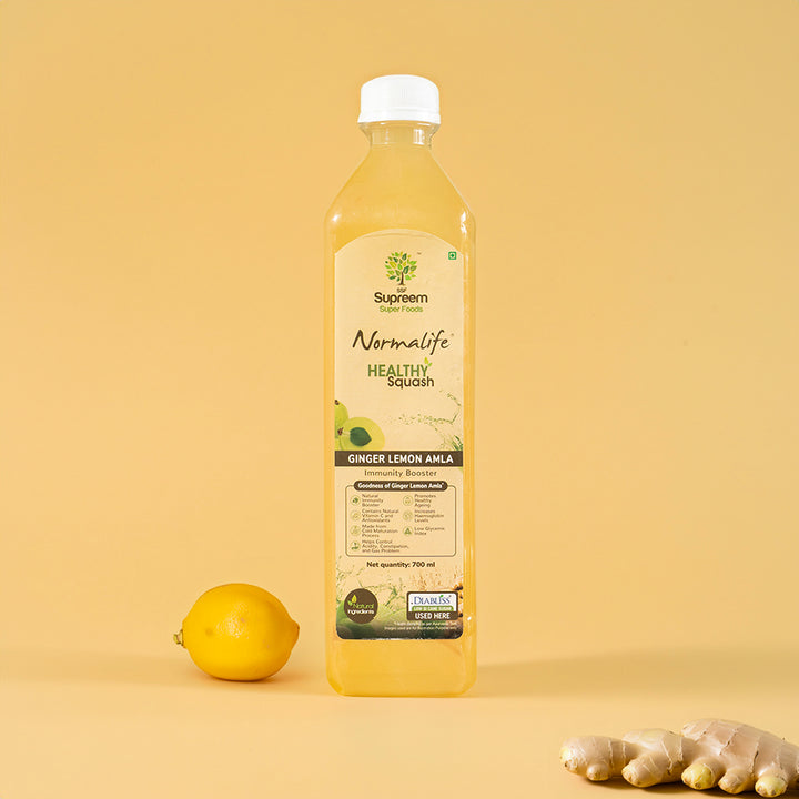 Supreem Super Foods Normalife Ginger Lemon Amla Healthy Squash 700ml