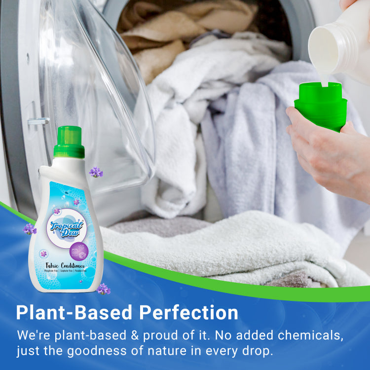Tropical Dew Top & Front Load Liquid Detergent- 500ml, Plant-Based Fabric Stain-Remover with Lavender Fragrance, Phosphate & Paraben-Free Cloth Softener for Hand Wash & All Type of Washing Machines