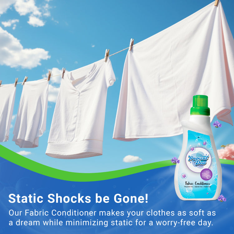Tropical Dew Top & Front Load Liquid Detergent- 500ml, Plant-Based Fabric Stain-Remover with Lavender Fragrance, Phosphate & Paraben-Free Cloth Softener for Hand Wash & All Type of Washing Machines