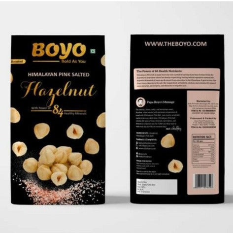 THE BOYO Roasted Hazelnut Himalayan Pink Salted - Hazelnuts for Health, Immunity, Home Recipes and Snacks, 150g