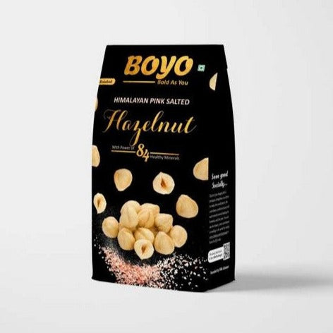 THE BOYO Roasted Hazelnut Himalayan Pink Salted - Hazelnuts for Health, Immunity, Home Recipes and Snacks, 150g