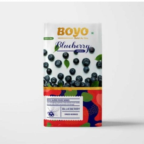 THE BOYO Dried Blueberry (Whole and Unsweetened) 150g 100% Vegan and Gluten Free - Vitamin Rich Blueberries, Dried Blueberries, Low Fat Healthy Snacks for Kids and Adults