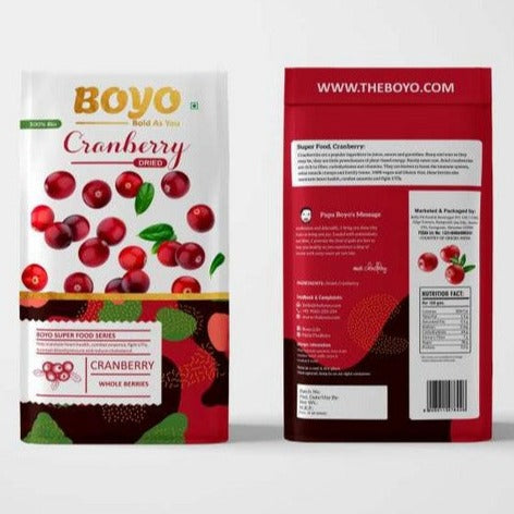 THE BOYO Dried Whole Cranberry 200g, Gluten Free, Vegan and NON GMO, Unsweetened Cranberries Dry Fruits Without Sugar (Dried Whole Cranberries 200g)