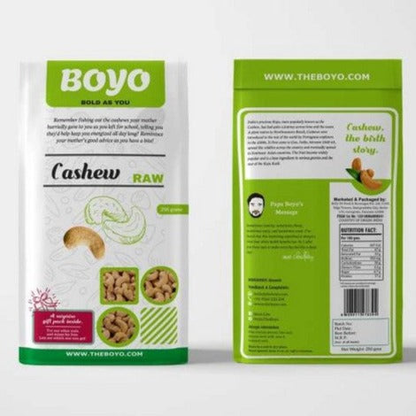 THE BOYO Whole Raw Cashew Nuts Best for Snacking, Baking, Cooking and All Other Recipes Needs, 250g