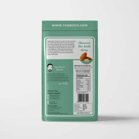 THE BOYO 100% Natural California Almonds 250g Badam, High Protein Snack, Vegan and Gluten Free Dry Fruit for Morning Consumption, Crunchy