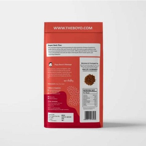 THE BOYO Raw Flax Seed 500g Fiber Rich Alsi Seeds, Rich Source of Lignans, High in Omega-3 and Fiber