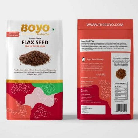 THE BOYO Raw Flax Seed 500g Fiber Rich Alsi Seeds, Rich Source of Lignans, High in Omega-3 and Fiber