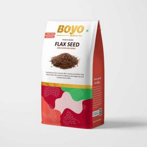 THE BOYO Raw Flax Seed 500g Fiber Rich Alsi Seeds, Rich Source of Lignans, High in Omega-3 and Fiber