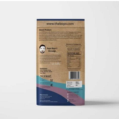 THE BOYO Sprout Seed Mix for Immunity Builder 400g - Mung, Chickpea, Alfalfa, Adzuki, Almonds, Finger Millet, Mustard - 100% Vegan, Gluten-Free, Natural