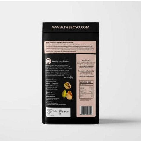 THE BOYO Roasted Pistachio Himalayan Pink Salted - Dry Roasted, Non Fried, Oil Free, Crunchy Healthy Snack, 200g