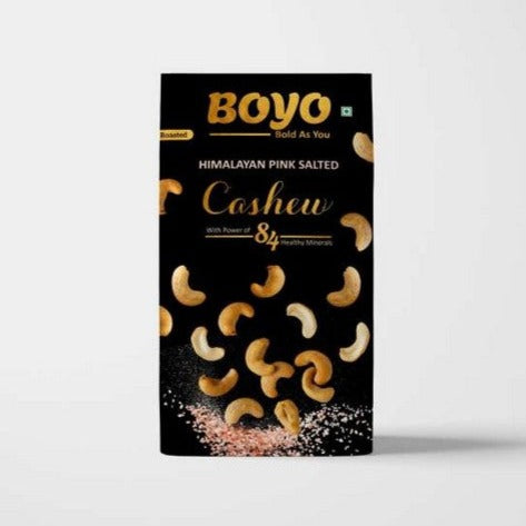 THE BOYO Roasted Cashew Nuts 200g Himalayan Pink Salted and Crunchy Kaju, Healthy Snacks, Low Sodium, No Oil, Roasted by Dry Roasting Technique, Gluten Free Snacks