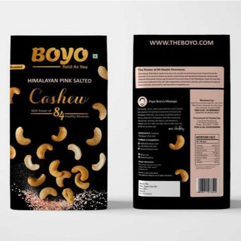 THE BOYO Roasted Cashew Nuts 200g Himalayan Pink Salted and Crunchy Kaju, Healthy Snacks, Low Sodium, No Oil, Roasted by Dry Roasting Technique, Gluten Free Snacks